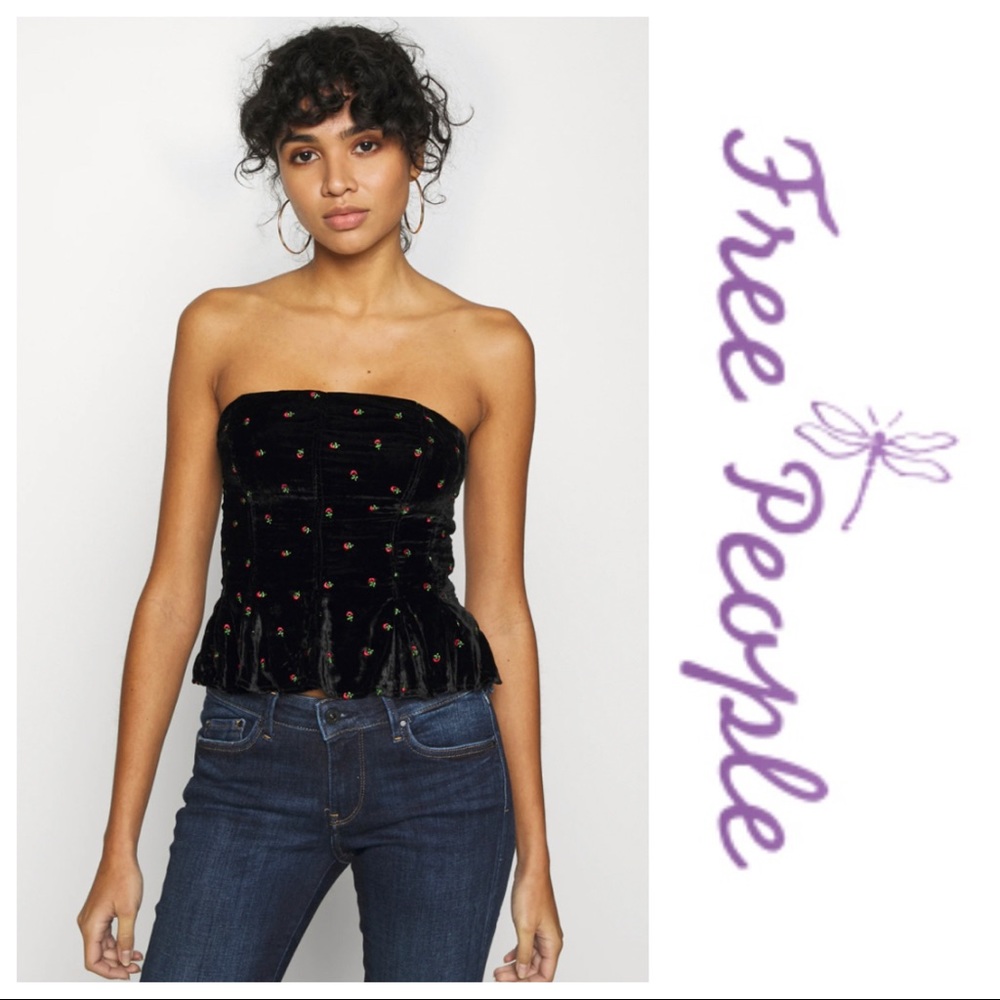 NWT Free People Rosie Embroidered Top